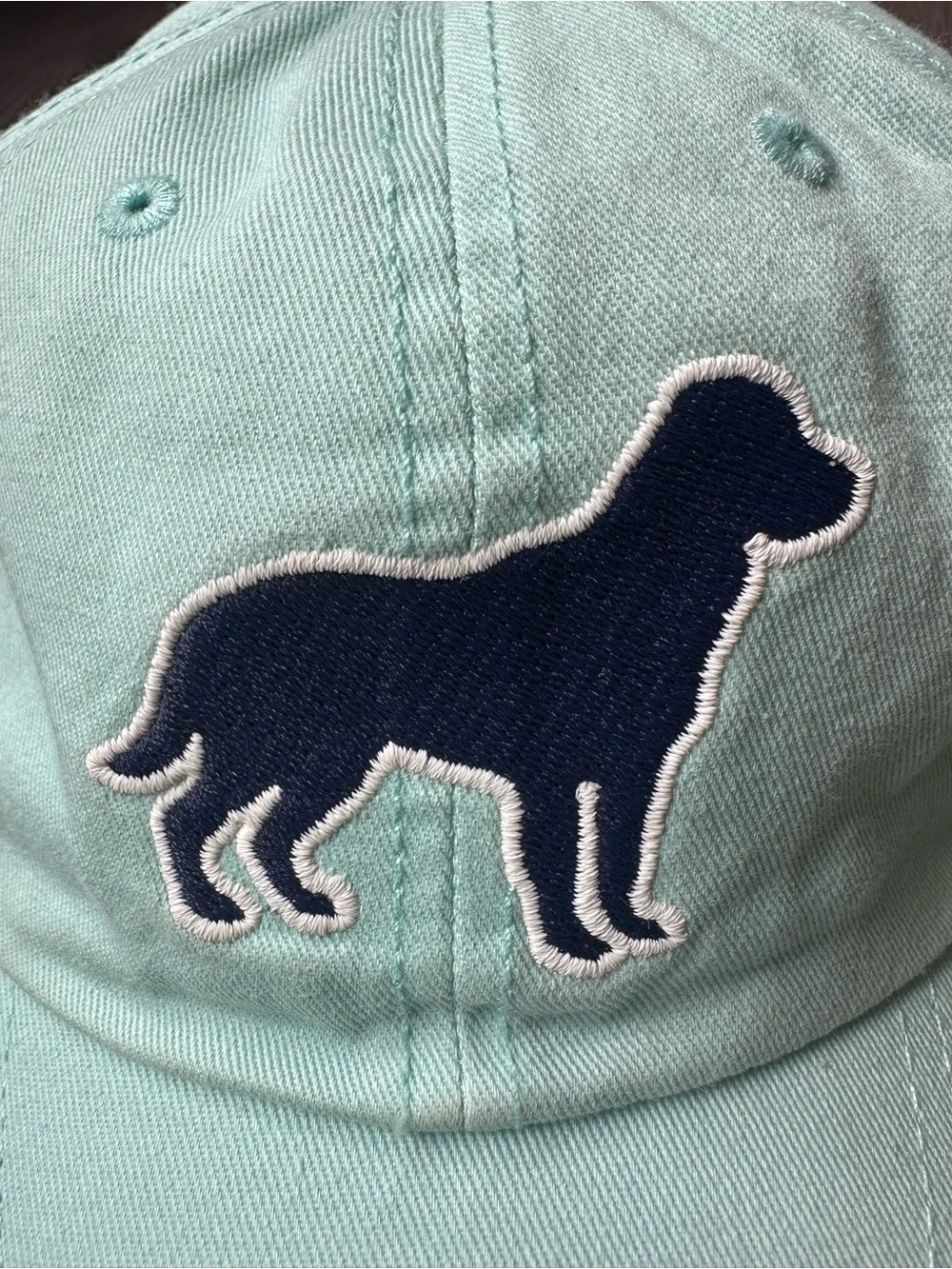 Life is Good Seafoam Blue Dog Embroidered Baseball Cap Hat, NWT